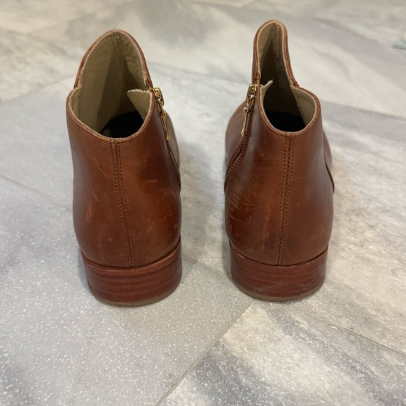 NISOLO Women's Lana Leather Waterproof Ankle Boots Brandy Brown Zip Size 9.5 EUC - Picture 11 of 12